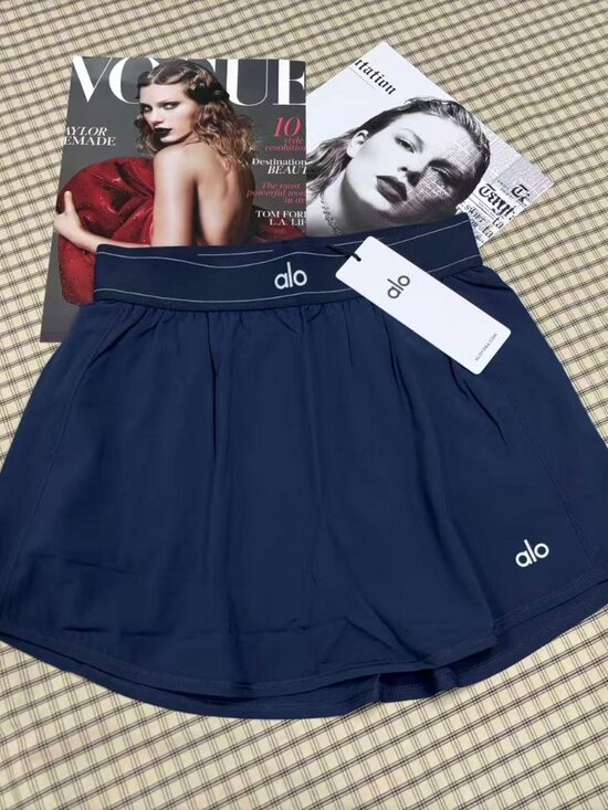 ALO Yoga Dresses & Skirts - 🎀ALO Yoga Match Point Tennis Skirt Navy Blue High Low Waisted Sporty Skir